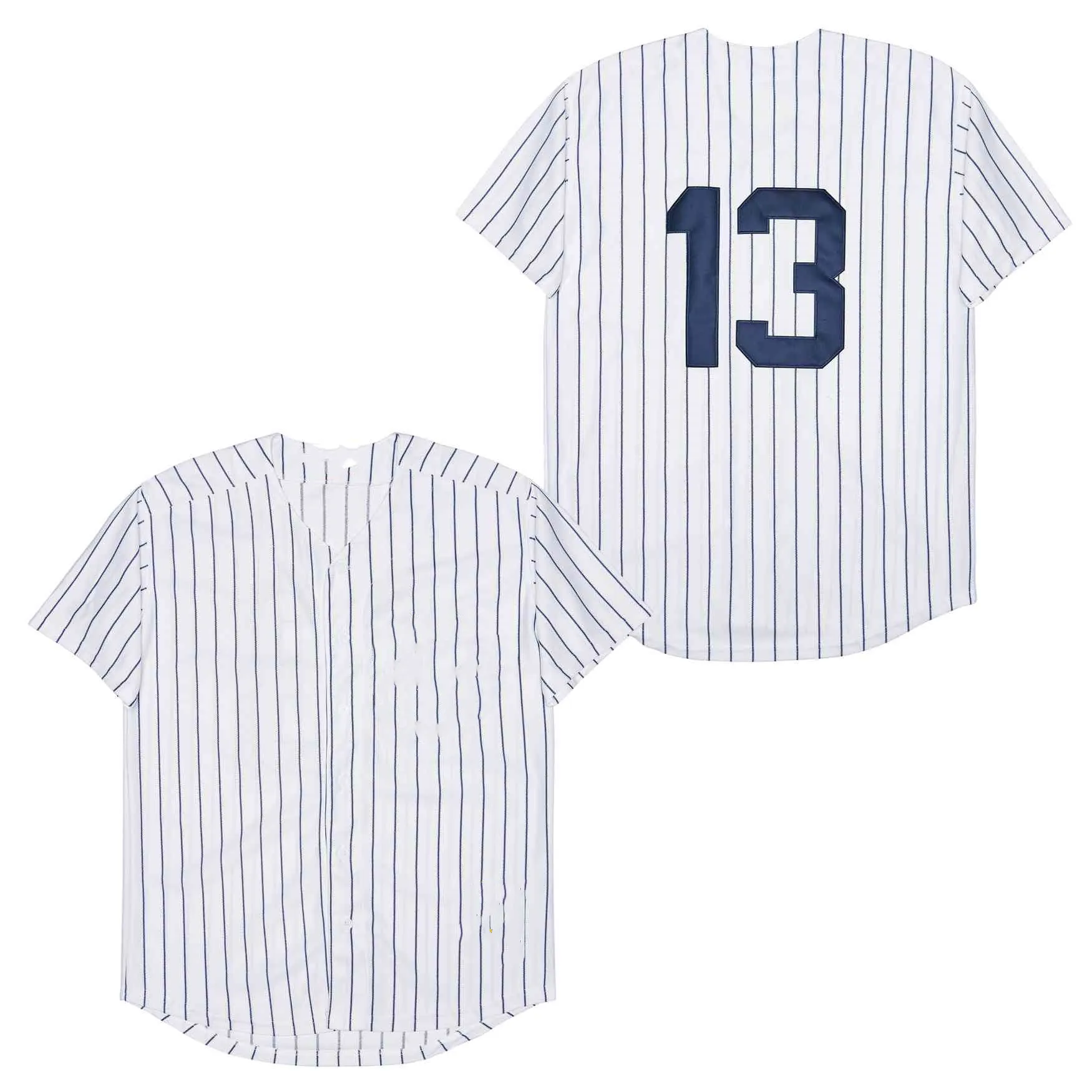 Nowy Jork 13 Alex Rodriguez Jersey White Stripe Kolor Emerytowani mężczyźni Rozmiar S-XXXL Szwy baseballowe