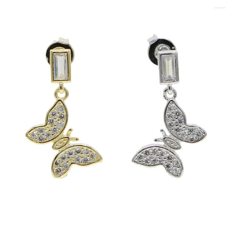 Dangle Earrings Cz Butterfly Earring Gold Color Arrived 2023 Beautiful Women Girl Jewelry Cute Lovely Animal Fashion