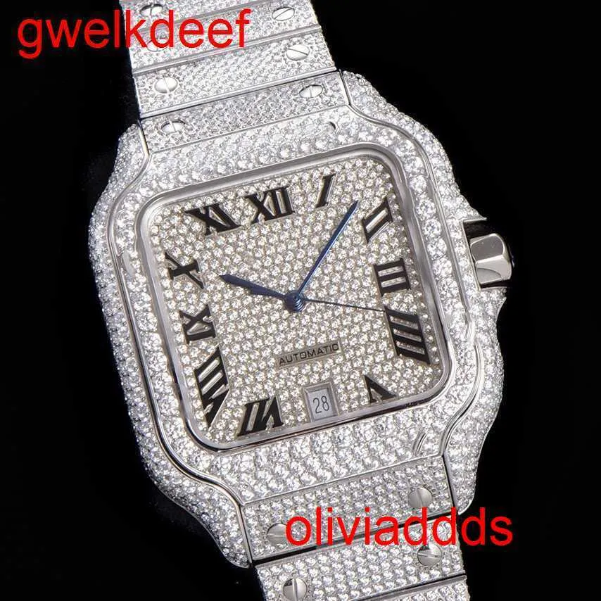 Högkvalitativ mode iced Watchesmens handled lyxiga runda klipp lab gra ddgu u3gp333