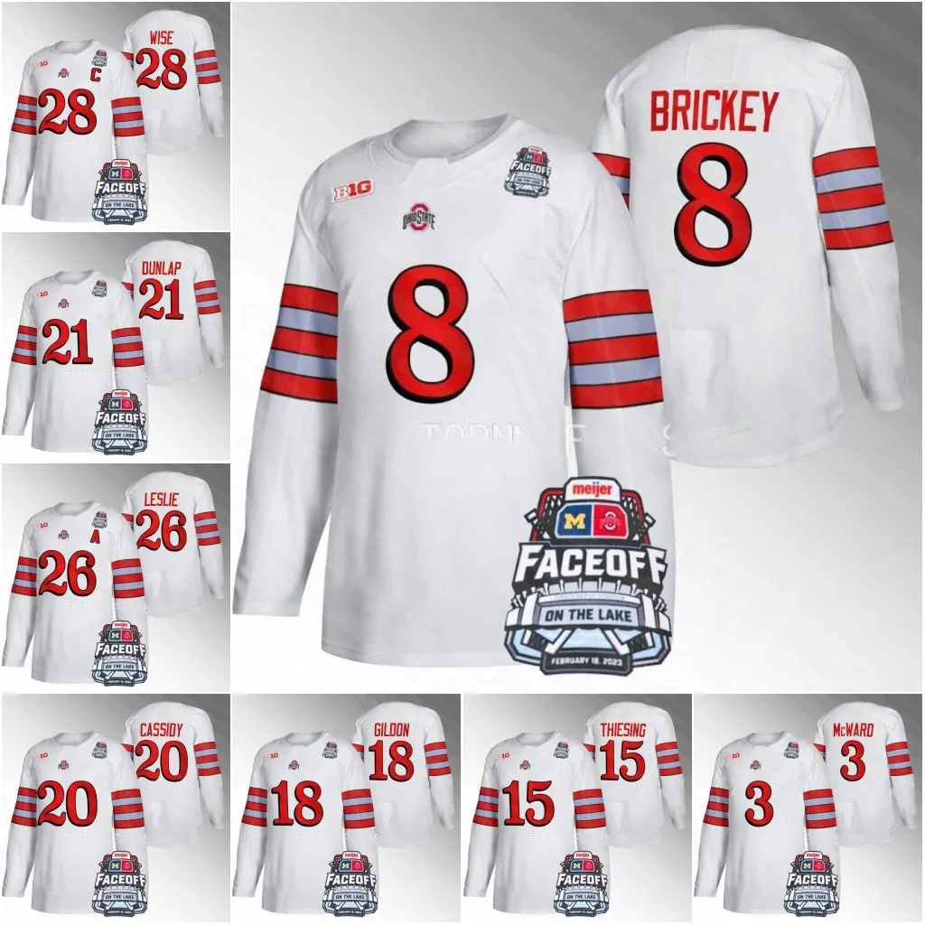 Le hockey universitaire porte 2023 Ohio State Buckeyes Football inspiré de hockey Jersey Gustaf Westlund Matt Cassidy Travis Treloar Dalton