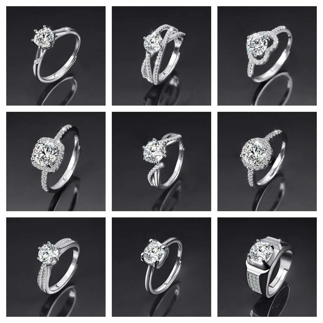 Mo Sang Diamond Ring Female High-End Atmospheric Ring Hand smycken