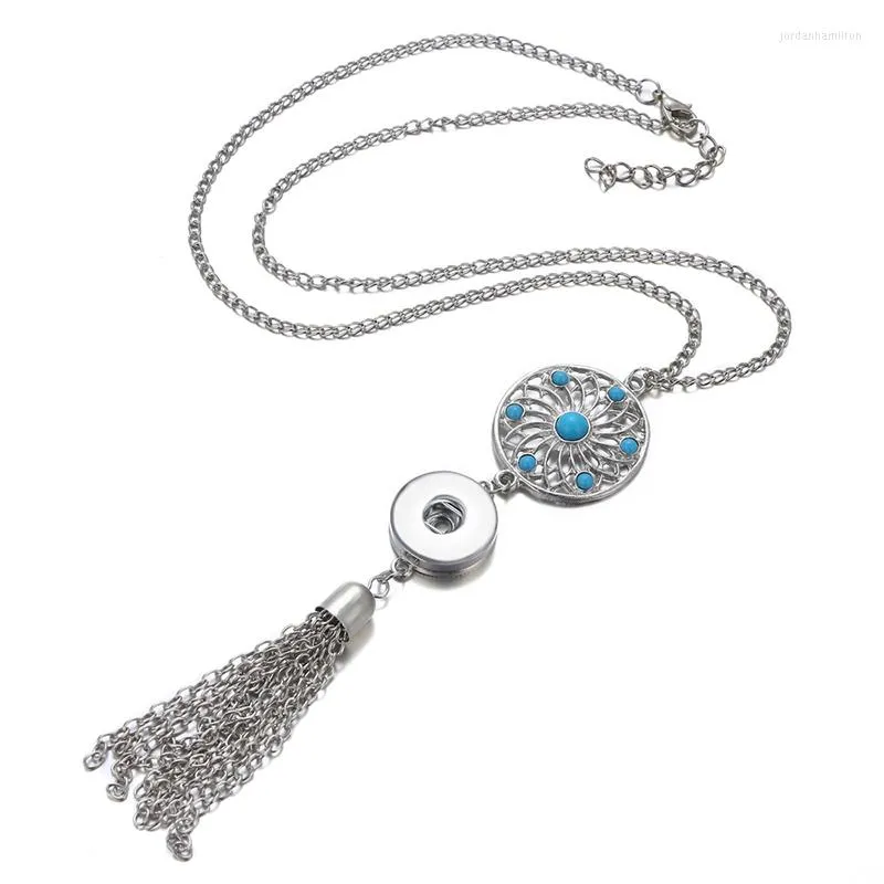 Pendentif Colliers DJ0069 Beauté Mode Vintage Gland Snap Boutons Charme Collier 60 cm Fit DIY 18 MM Bijoux