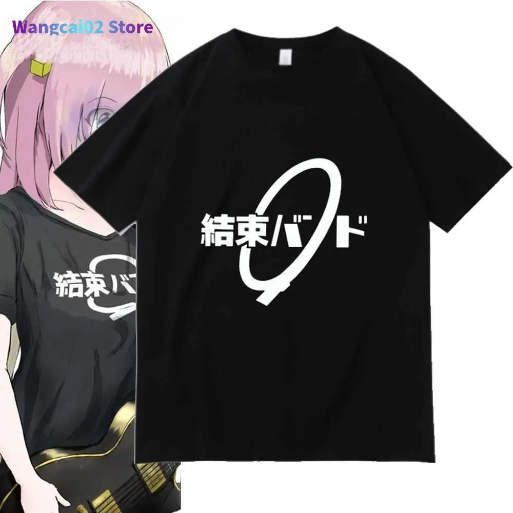 T-shirts pour hommes Anime unisexe Cos BOCCHI THE ROCK! Hitori Gotoh Ijichi Nijika T-shirt court décontracté en coton 022223H