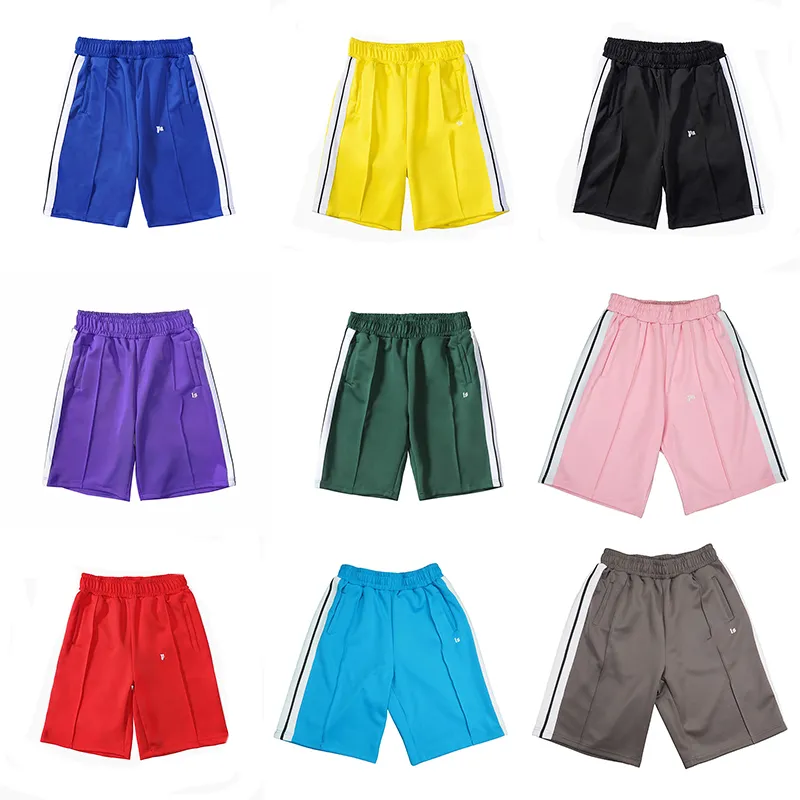 Palmas de grife Shorts masculinos femininos anjos curtos estampados com letras listras pretas e brancas retrô casual elástico calças esportivas shorts de cinco pontos calças de praia