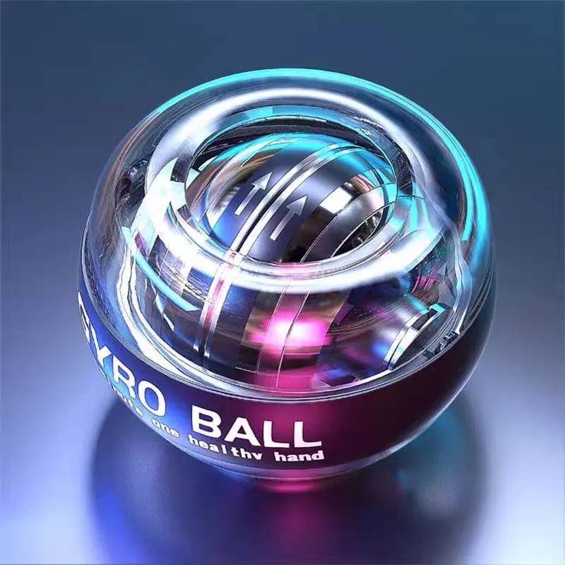 Power -handleder LED -gyroskopisk boll Autostart Range Gyro Wrist Ball med motarm Handmuskelkraft Trainer Fitnessutrustning 230222