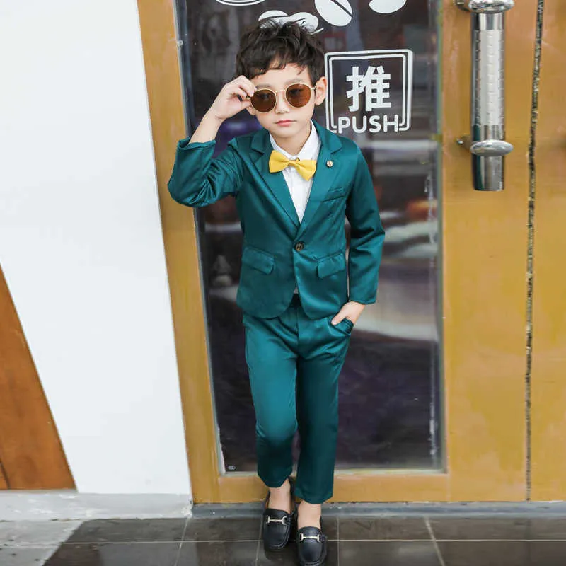 Set di abbigliamento Abiti formali verdi per ragazzi Abiti da sposa Abiti Abiti scolastici per bambini Blazer Festa per bambini Arriva il compleanno del bambino Vieni vestiti