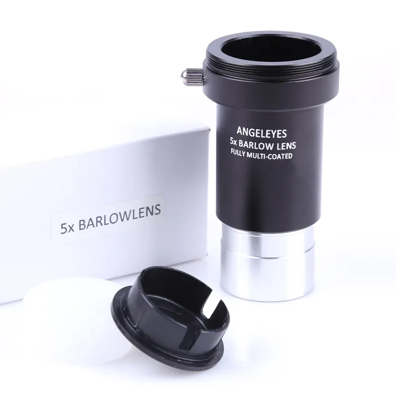 Três elementos de 1,25 polegada 5x BARLOW LENS MELHING Mirror M42 Thread pode ser conectado à câmera