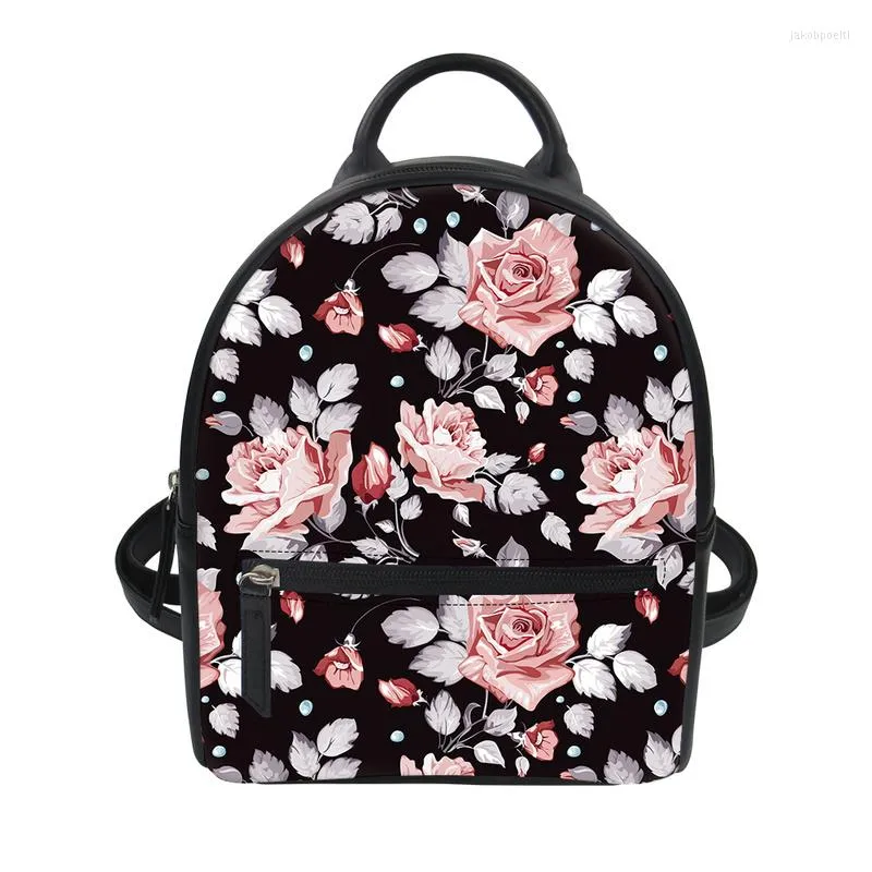 Bolsas de escola Mochila feminina Broken Flowers Design Fashion Women Women College Travel ombros para adolescentes Mochila