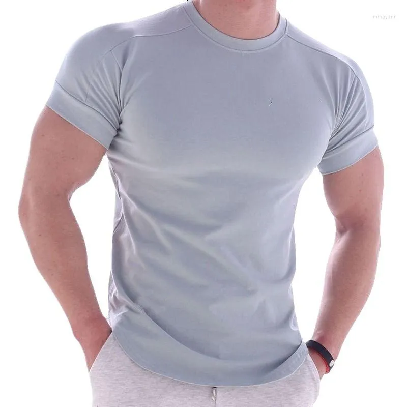 T-shirts pour hommes Mode Hommes T-shirt T-shirt Gym Vêtements Séchage rapide Été Fitness Lâche Sport Bodybuilding T-shirts à manches courtes