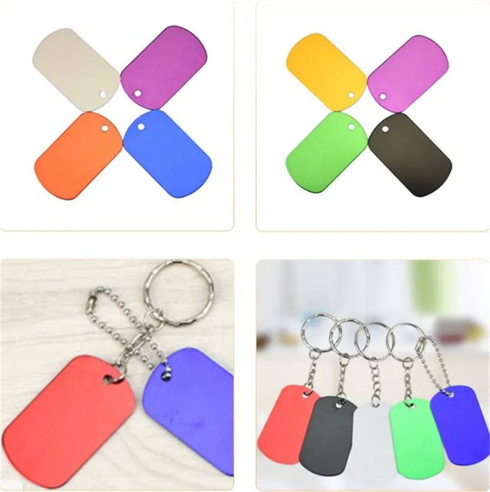 Blanco hondentags aluminium rechthoekige schijven spaties blanco metalen stempels tag voor doe -het -zelf decoratieve ambacht honden -id tags