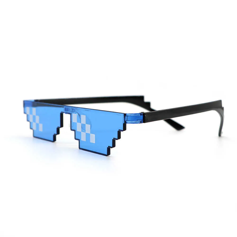 Солнцезащитные очки 2022 Дизайн мозаичные солнцезащитные очки банка на солнце Sun Смешные очки пиксель черный ретро -геймер робот солнцезащитные очки для вечеринки по случаю дня рождения косплей Favors G221215