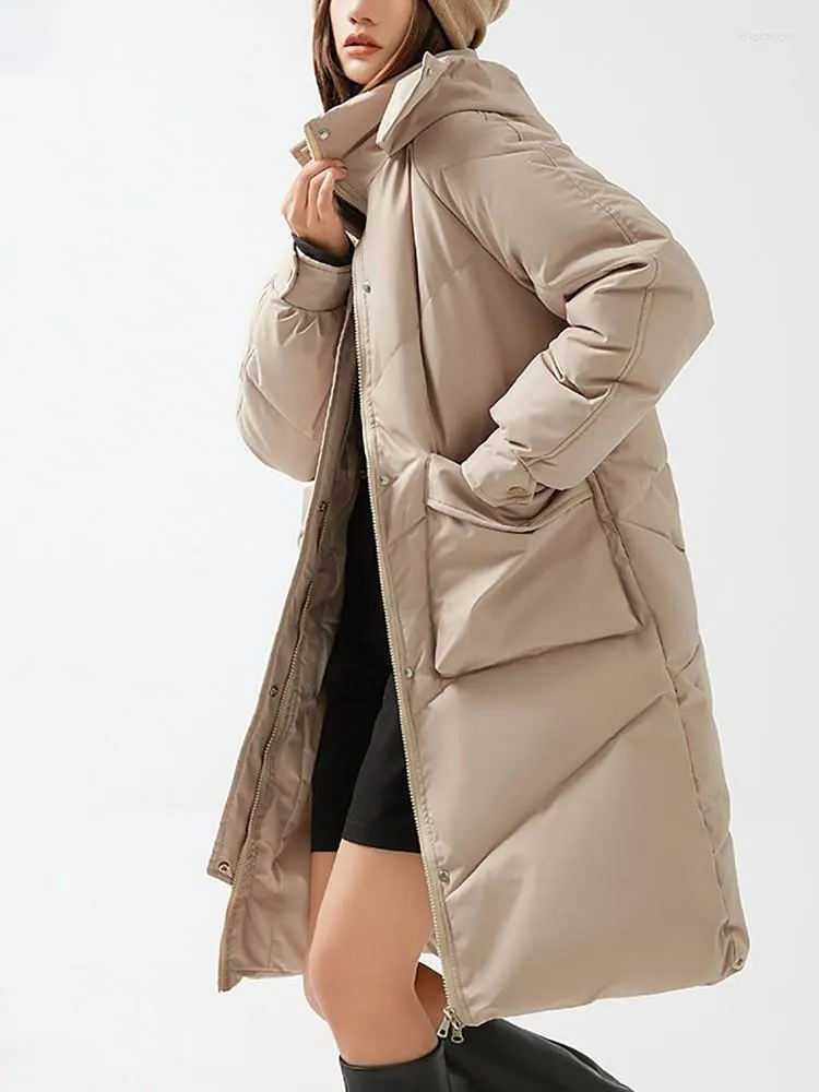 Women's Trench Coats Women Long Jacket Winter Parkas Thick Hooded Cotton Padded Jackets Female Loose Puffer Oversize Outwear