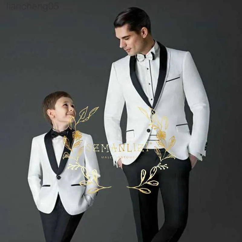 Clothing Sets 2023 New Boys Suits For Weddings Children Suit New Black/White Kid Wedding Prom Suits Blazers For Boys Tuxedo Kids Clothes Boys W0222