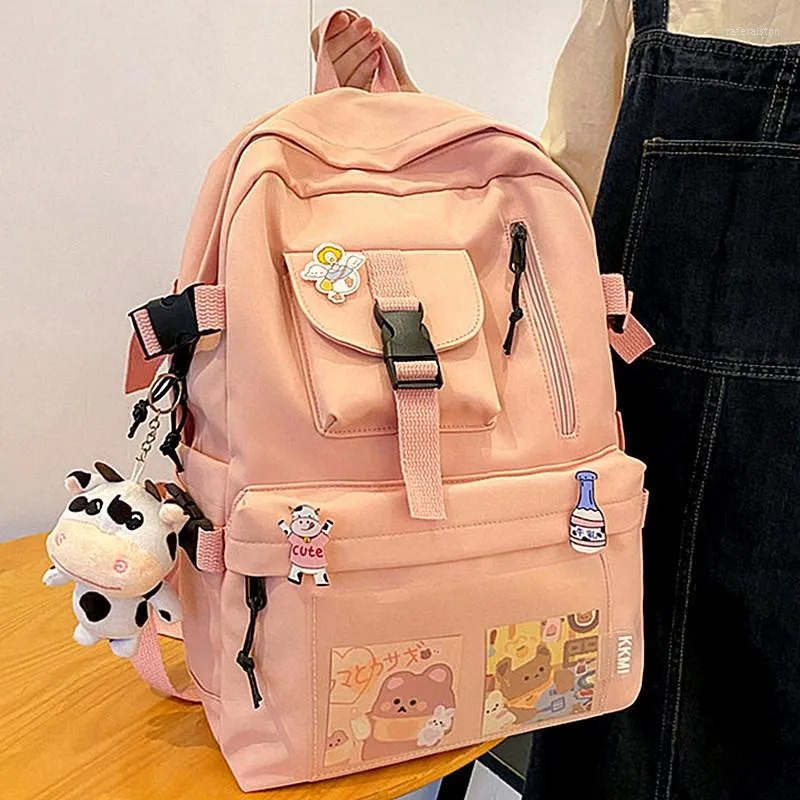 Torby szkolne w stylu koreańskich plecaków Kobiety Kawaii Janpanese Bag for High Students Girls BookBag Cute Travel Waterproof
