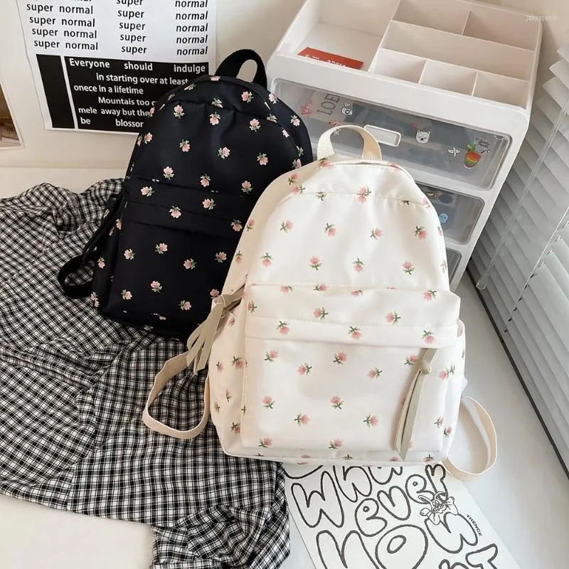 School Bags Fashion Women Backpack Floral Prints Students Bag Mini Shoulder Rucksack For Girl Teenager Travel Small Bookbag Mochila