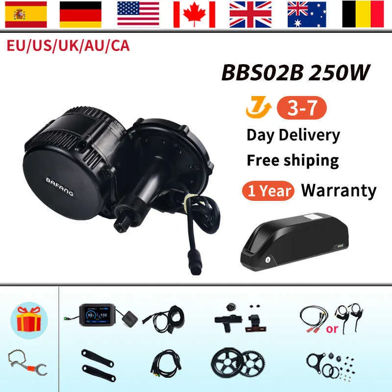 BAFANG BBS01B 36V 250W MED MOTOR MOTOR MOTORECLETIVO BICICLAR KIT DE CONVERSÃO EBIKE MEDOR PARTS 36V15.6AH 18650 CELIONAS BICK