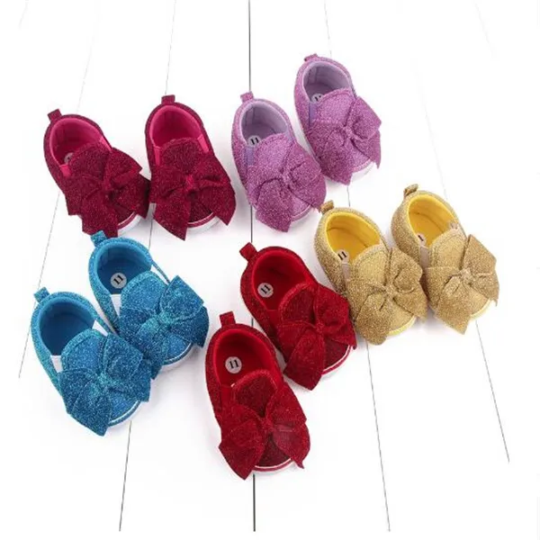 First Walkers Baby Girls Shoes Newborn Toddler Shoes for Girl Cute Butterfly Knot Canvas Baby Shoes Soft Sole Sole Baby Crib Shoes Prewalkers GC1924