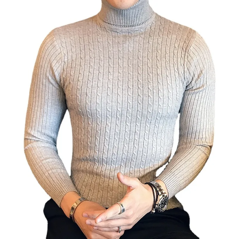 Herrtröjor män smala fast färg turtlenecks passar tröjor män vinter långärmade varma stickade tröjor klassiska solid casual bottoming skjorta 5xl 230222