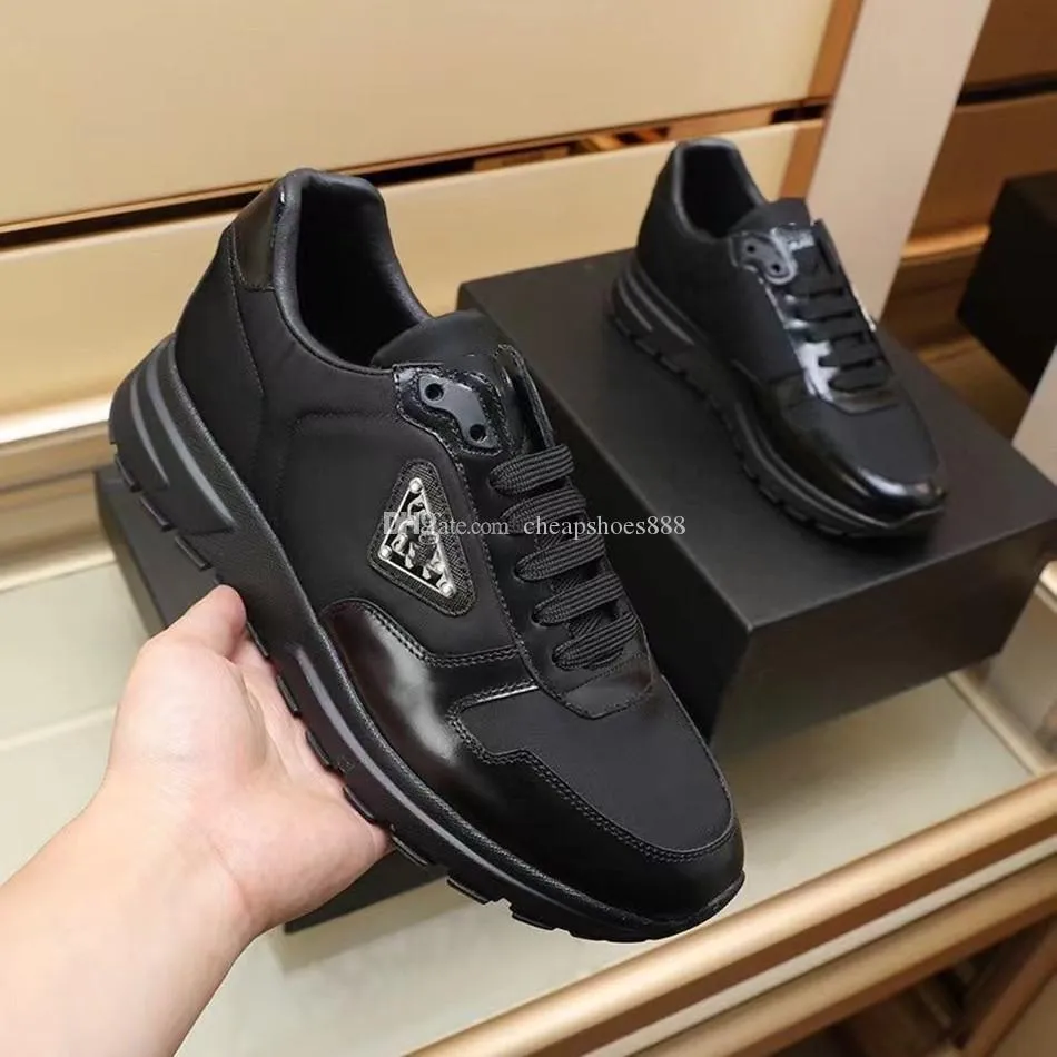 With Box Prad Top Quality PRAX 1 Re-Nylon Brushed Leather Sneakers Shoes For Men Knit Fabric Runner Mesh Runner Trainers Man Casual Outdo xr