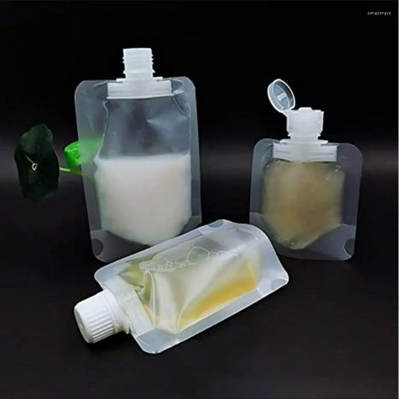 Storage Bottles Ones Plastic Spout Pouch Transparent Clamshell Packaging Subpack The Liquid Refillable Makeup Packing Bag