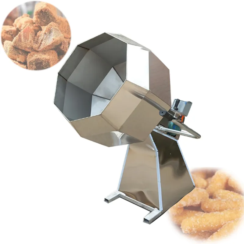 Stainless Steel Octagonal Potato Chips Flavor Mixer For Snacks, Popcorn