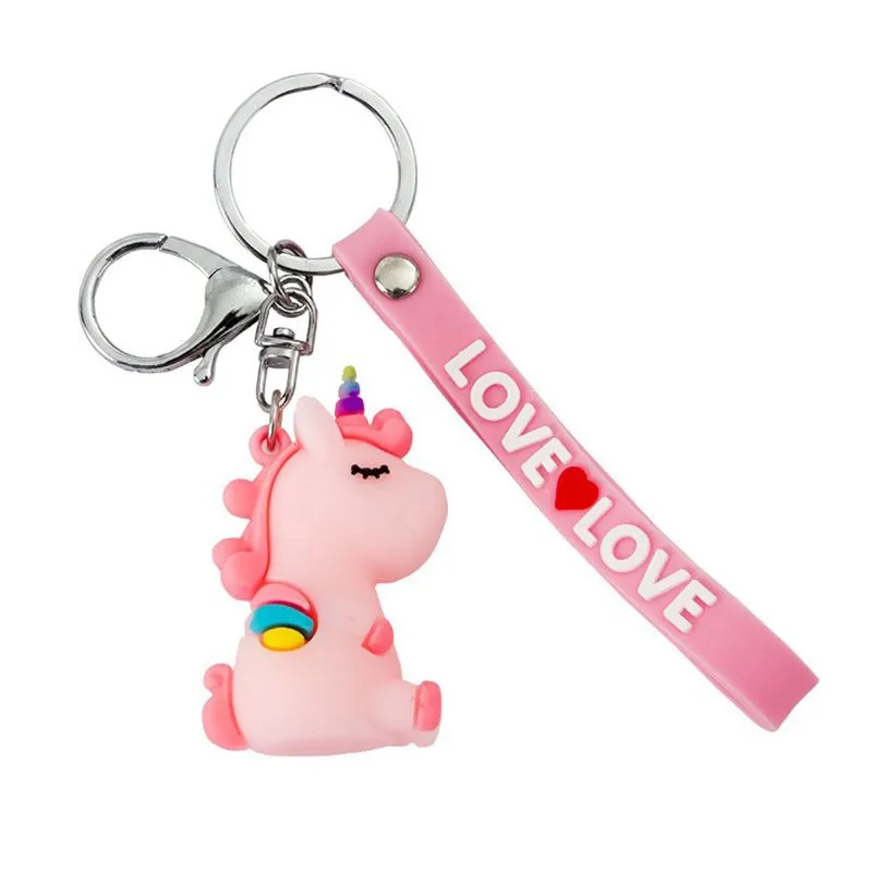 Fashion Cute Cartoon Original Unicorn Keychain Adorable Beautifu Key Chain Bag Pendant Car Keyring Creative Gifts For Children