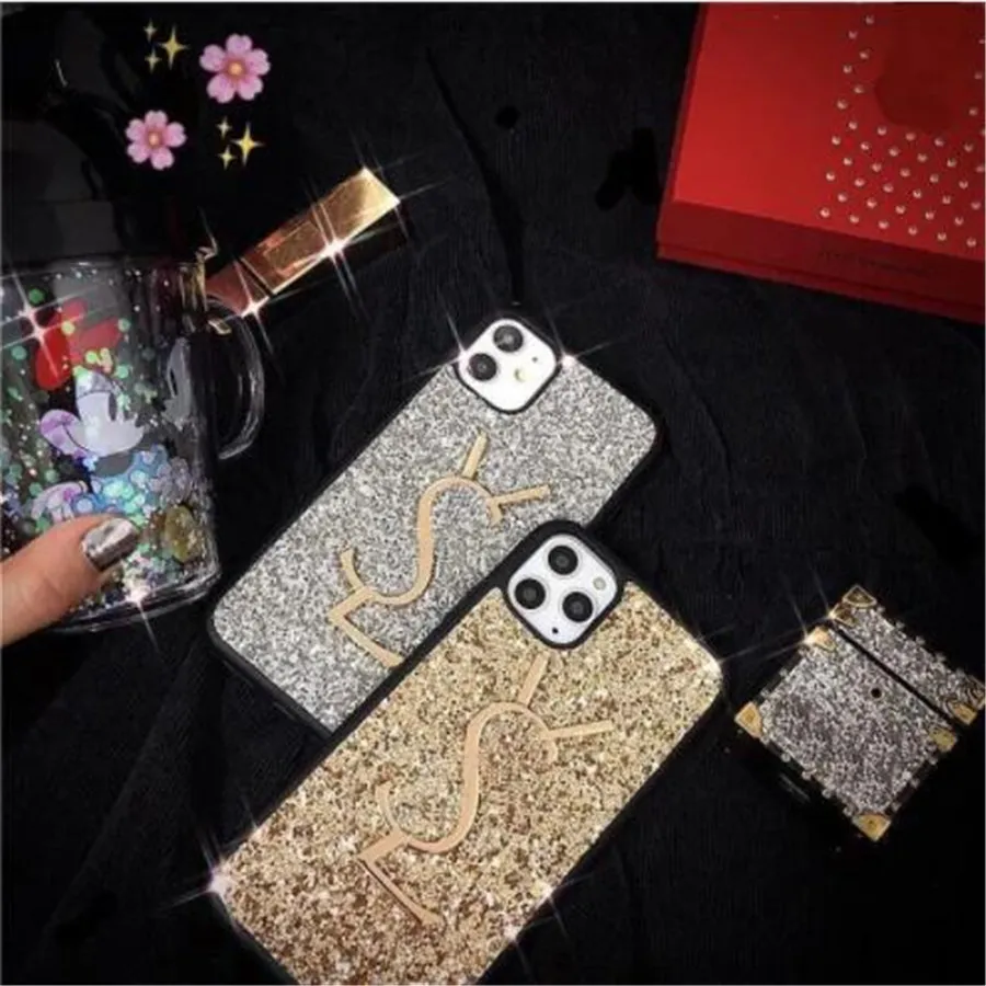 Modeontwerper telefoonhoesjes voor iPhone 15 14 15Pro 14Pro 14Plus 13 Pro Max 12 11 13Pro XR met luxe lederen glanzende strass mobiele telefoon shell case