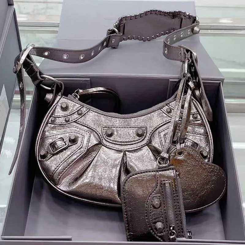 3A Designer Bag Arrival Women Evening Lady Shoulder Bag Pleated Cross Body Messenger Coin Purses Girl Locomotive Rivet Street Handbag Real Leather High Quality 25CM From 69 33 DHgate