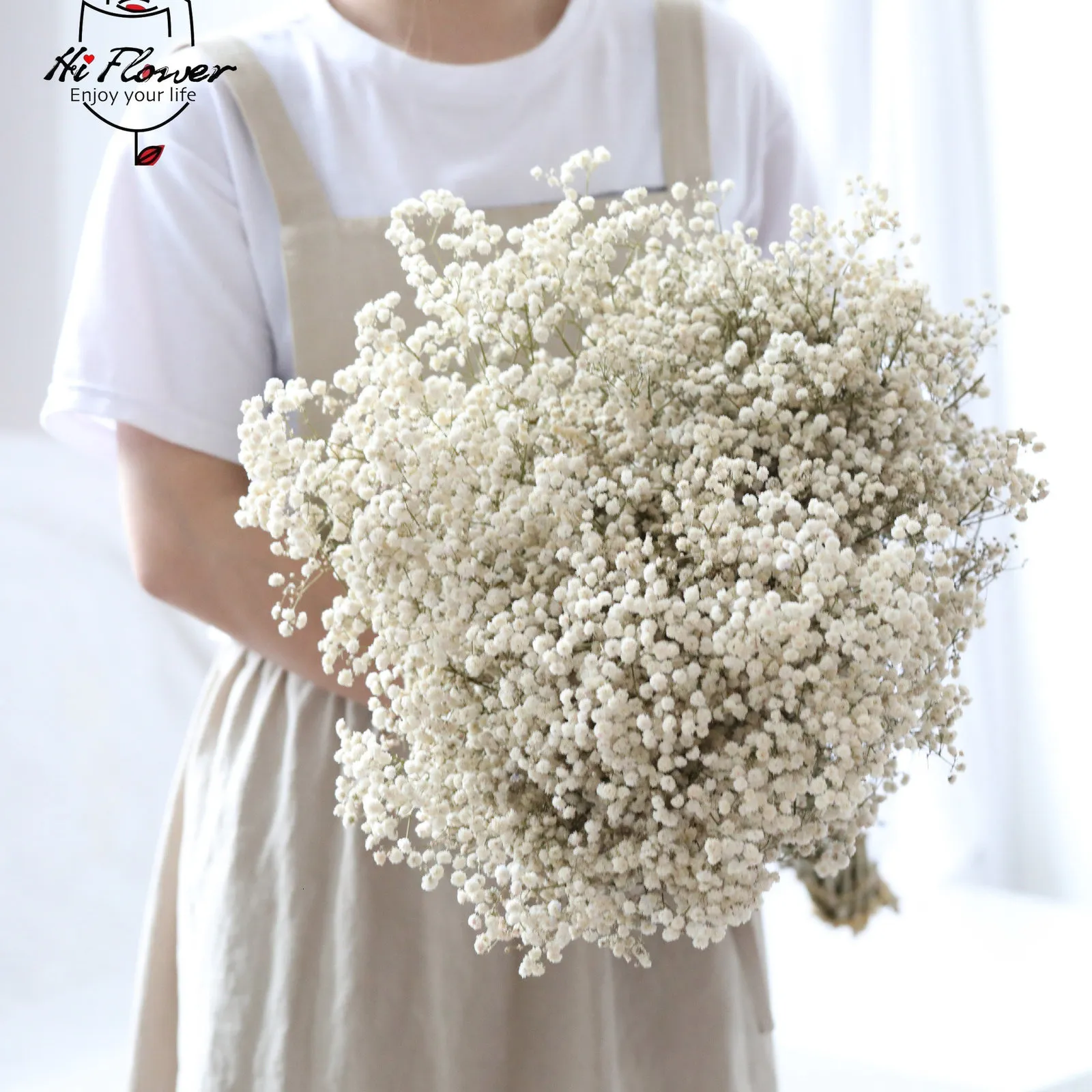 Decorative Flowers Wreaths Natural Dried Flowers Preserved Gypsophila Paniculata Babys Breath Flower Bouquet Wedding Home Decor for Po Props Decoration 230221