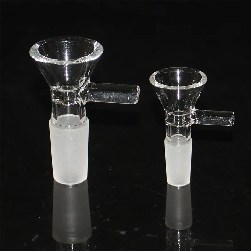 Tigela de vidro redonda grossa peça de lesão de erva -liquidificadores de óleo seco com alça 3 tipos 10 mm 14 mm 18mm fêmea masculina para fumar