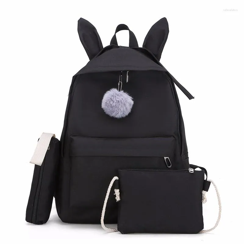 School Bags 2023 Women Solid Color Backpack Canvas Travel Bag For Teenage Girl Bagpack Backbag Rucksack Knapsack