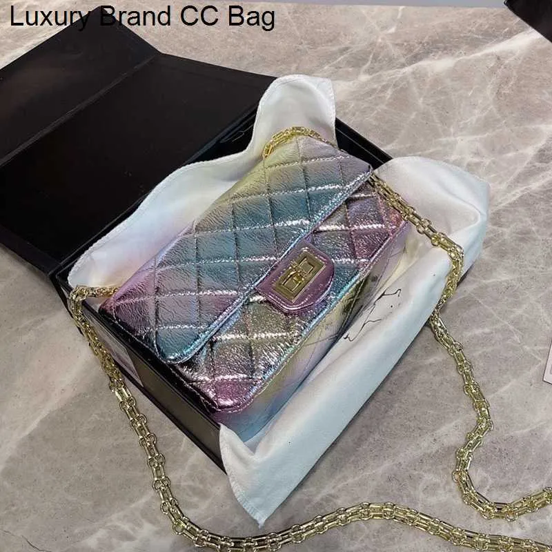 CC Shoulder Bags 22Ss 2.55 Mermaid Iridescent Colorful Bags Lambskin Classic Mini Flap Quilted Matelasse Chain Crossbody Shoulder Purse Large Capacity