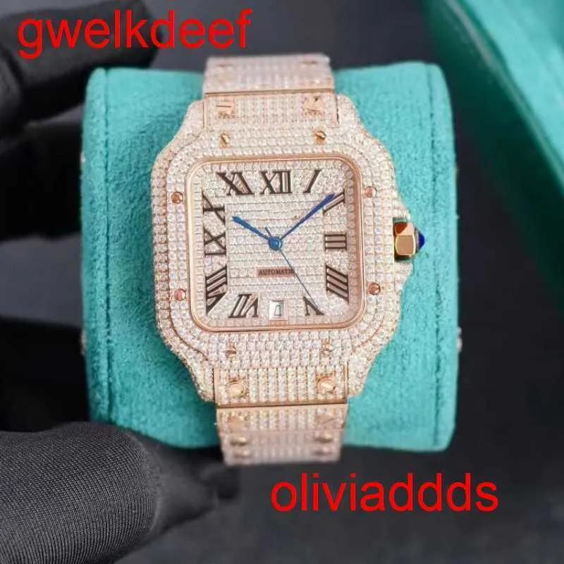 High Quality Fashion Iced Out WatchesMens Wrist Luxury Round Cut Lab Gr DDGU UYB6125