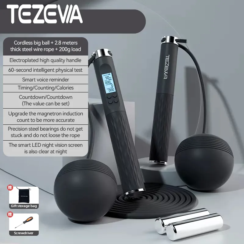 Outdoor Gadgets TEZEWA Weighted Jump Rope Wire Cordless s Fitness Exercise ing Skipping Professional Crossfit 230222