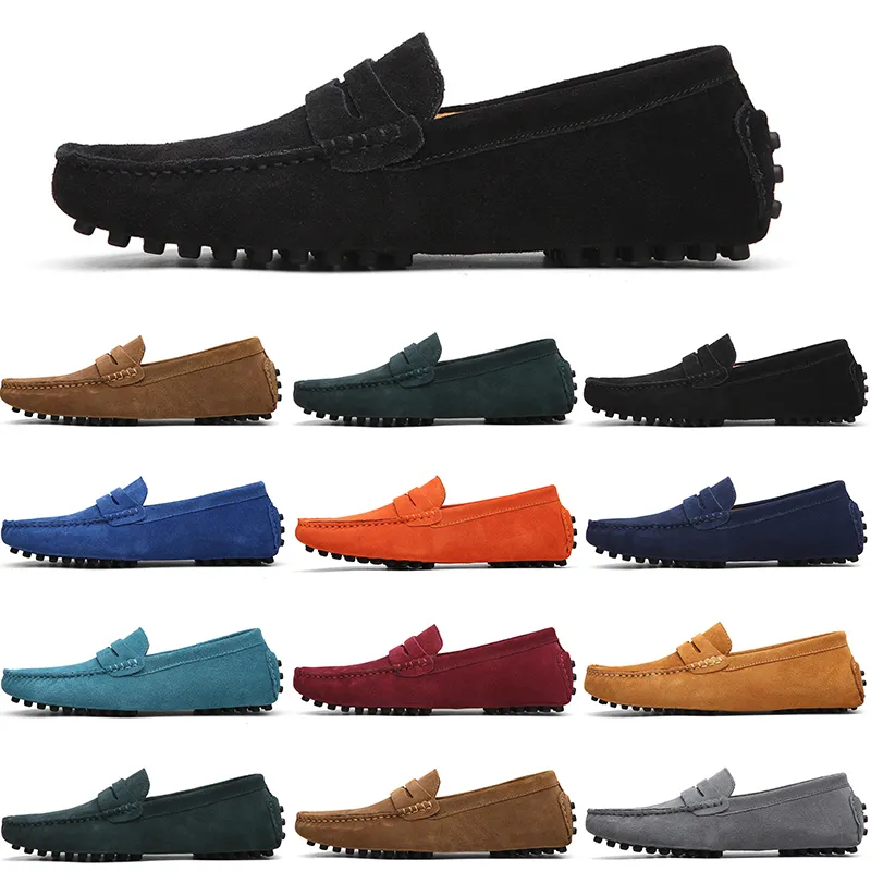 Men Sapatos casuais masculinos no sapato de couro de camur￧a pregui￧osa grande tamanho 38-47 melancia