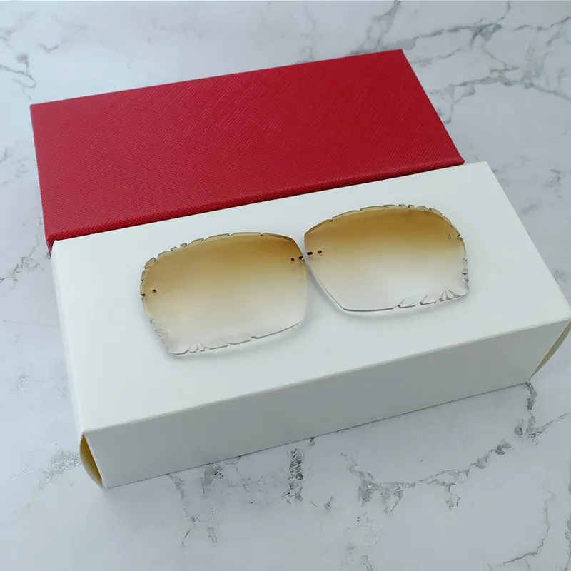 Lentille taillée en diamant pour lunettes de soleil Carter 012 en bois et corne de buffle, lentille de couleur, lentilles de forme spéciale à un trou