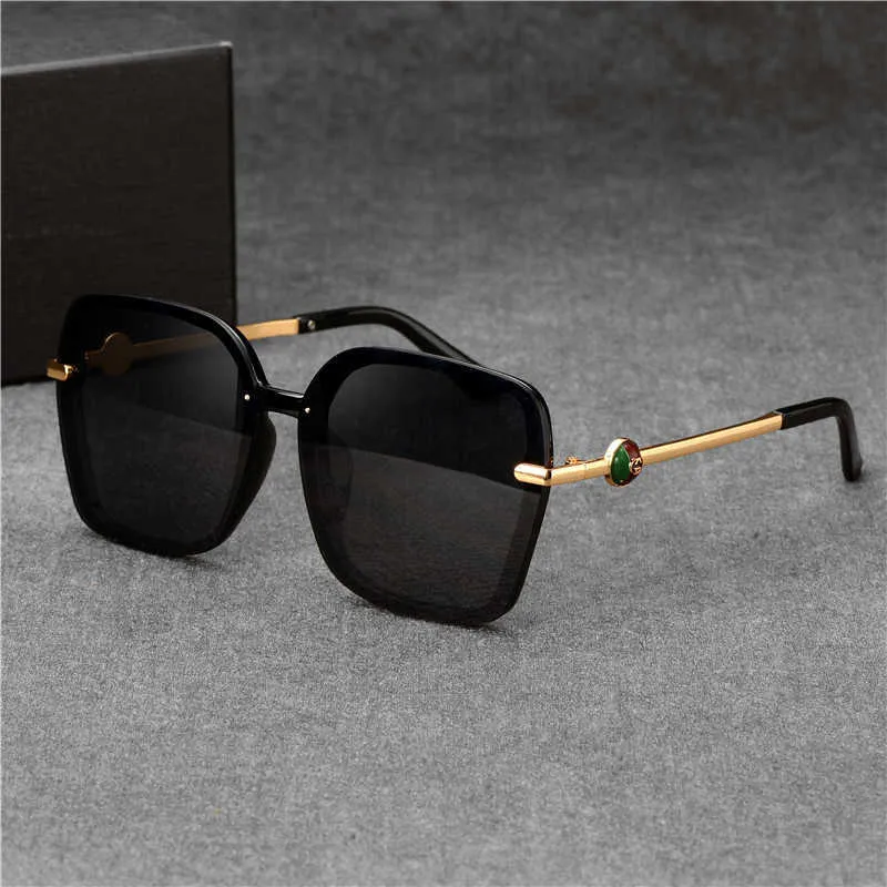 Sunglasses New Fashion Square Sunglasses Woman Brand Designer Sun Glasses Female Big Frame Metal Frame Mirror Gradient Oculos De Sol UV40 G221215