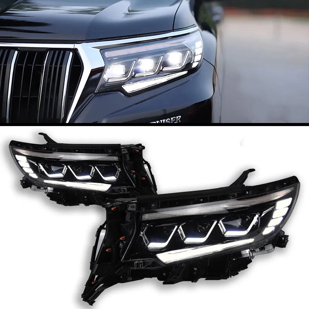 Car Head Lights Parts For Land Cruiser Prado 20 18-20 21 LED Front Headlight Replacement DRL Daytime light