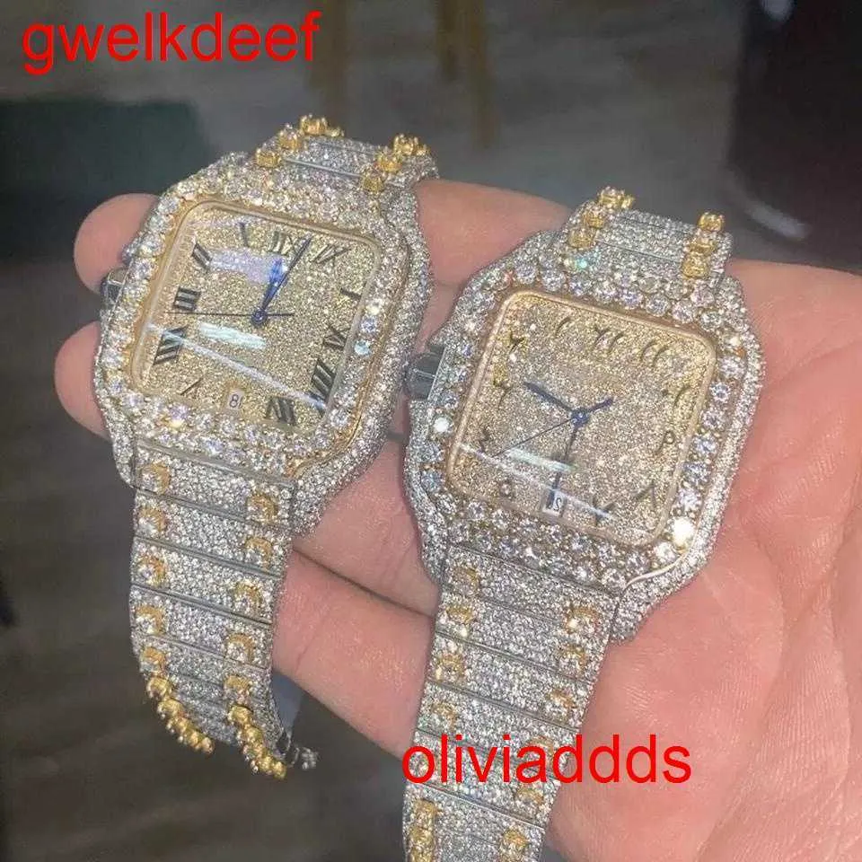 Högkvalitativ mode iced Watchesmens handled lyxig rundklipp lab granggu epix