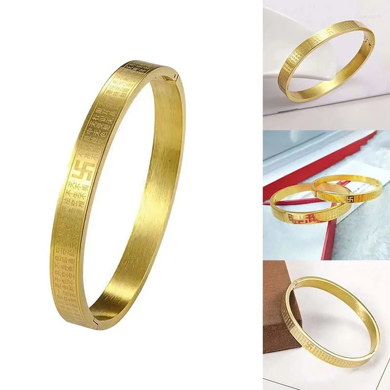 Bangle Handgjorda kreativa lyckliga buddhistiska skrifter armband män vänder pärlor retro sex tecken mantra personliga tillbehör