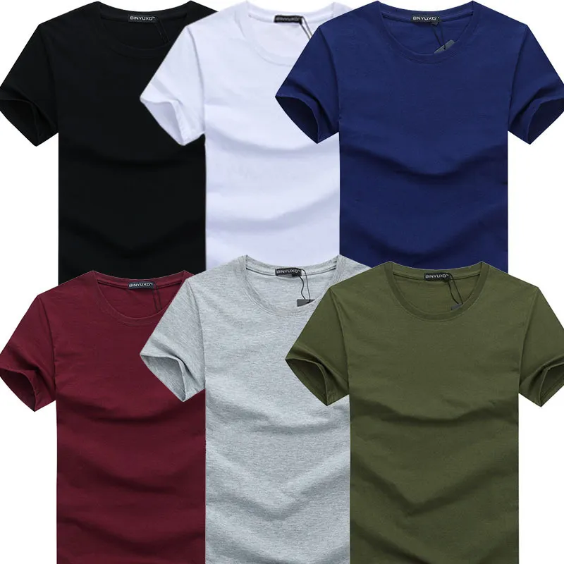 T-shirts pour hommes Exiwas 6pcslot Marque de mode Oneck Slim Chemise à manches courtes Hommes Rend Casual Mens Chemise Chemises coréennes 4XL 5X 230221