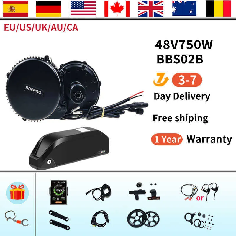 Bafang BBS02 750W Kits BBS02B Electric Bicycle Mid Drive Motor Ebike