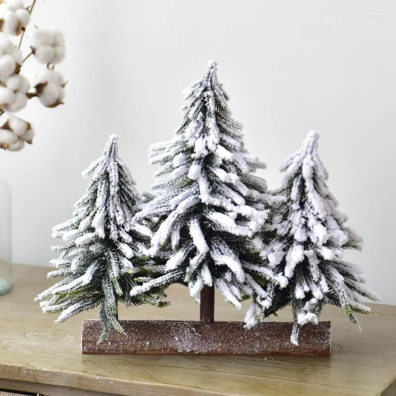 Decorazioni natalizie Mini albero artificiale Fiocco di neve Tavolo da tavolo finto di Natale per ornamenti per la casa Anno Navidad Decor