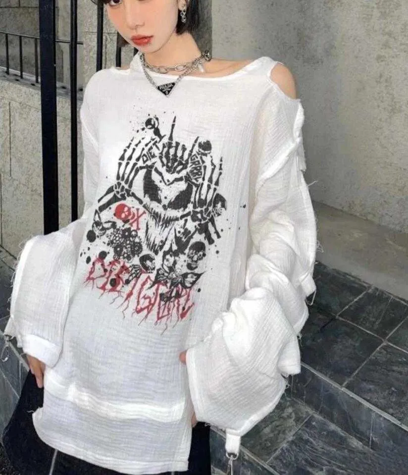 Camiseta Gótica Feminina, Roupa Gótica, Tops Harajuku, Moda Coreana, Roupa  Kawaii, Verão