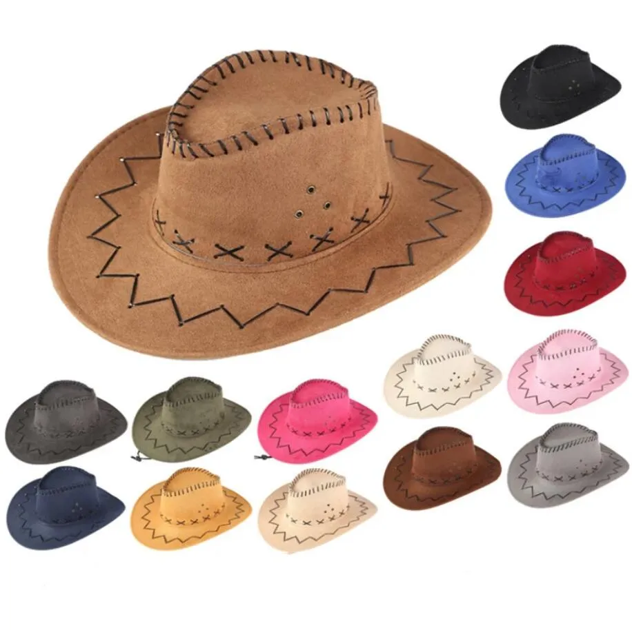 Western Cowboy Hat For Kids And Adults Curved Brim Beach Cowgirl Hat