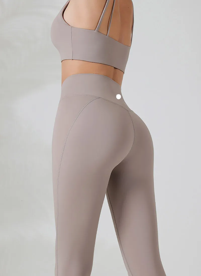 Leggings LL Yoga cintura alta em forma de V com lantejoulas alinhadas estampadas sem costura legging de ginástica para fitness CK1262