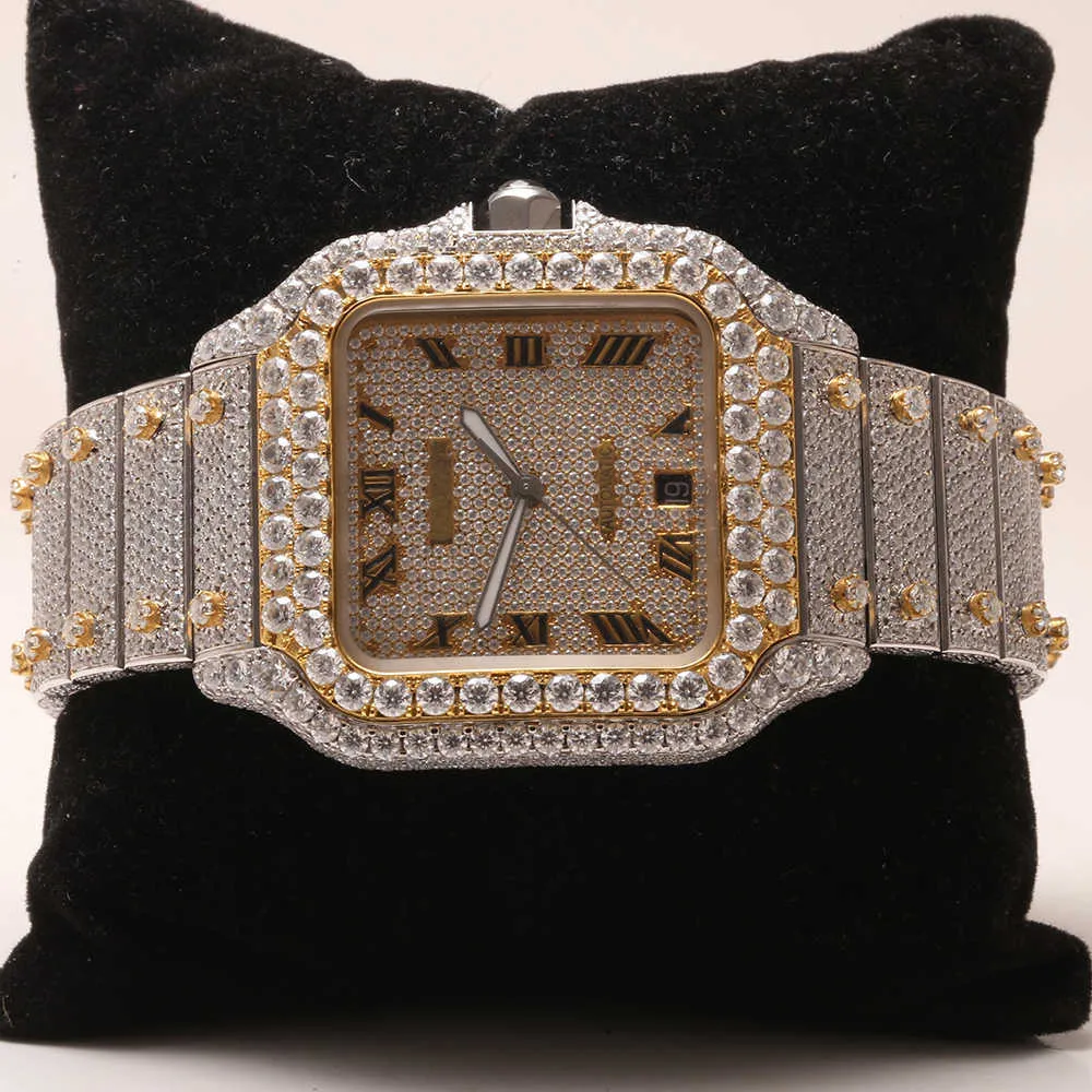 Наручные часы 2024, новое поступление, брендовые, высокого качества, роскошные, золотые, оригинальные, в стиле хип-хоп, для мужчин, Diam ond DiamondXNHT