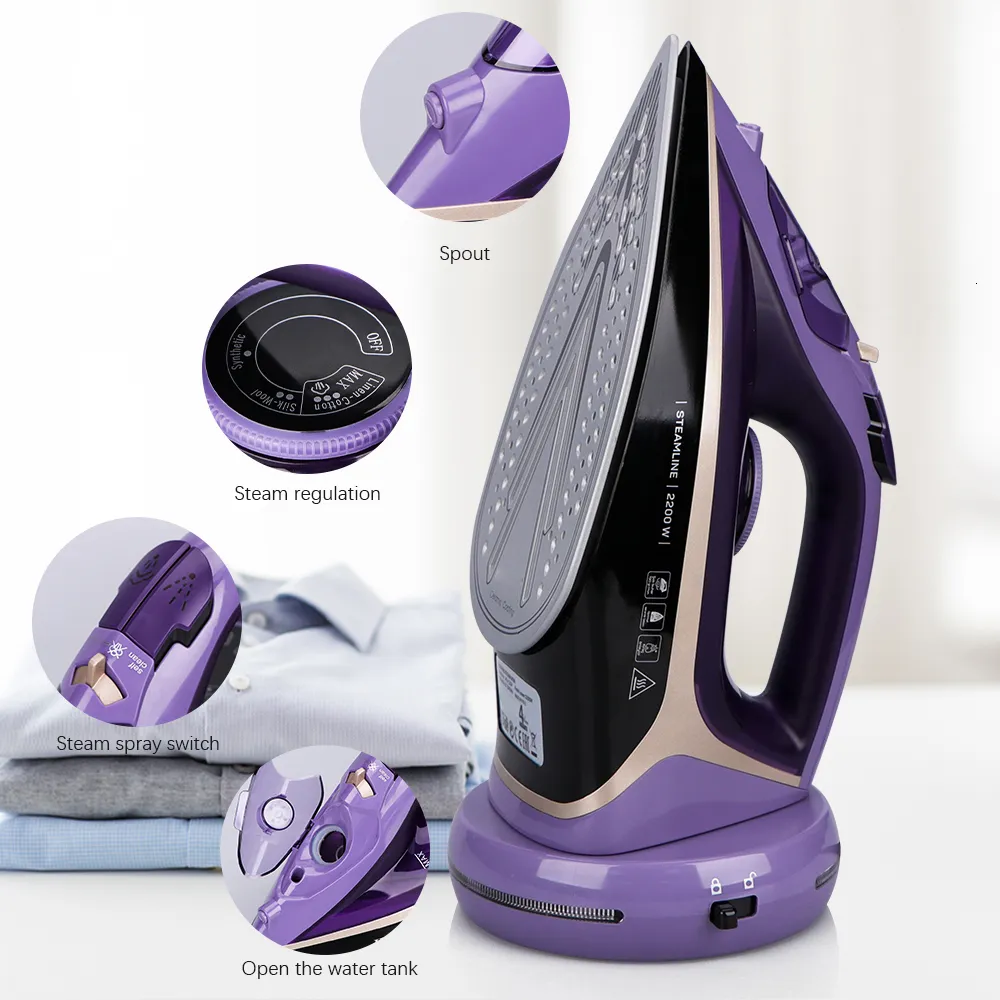 Irons Steamers draadloze draadloze elektrische stoom 2200W kleding voor kleding Avondmaal Power Handheld Doek Huishouden 23022222