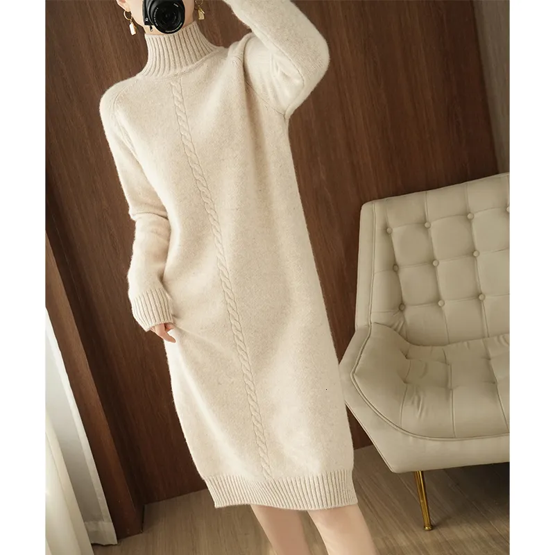 Warm Wool Knit Dress For Women