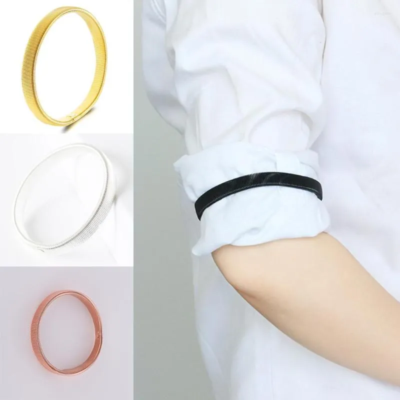 Bangle 1PC Arm Warmer Shirt Sleeve Holder Metal Anti-Slip Elastic Bracelets Stretch Armband Long For Male Female